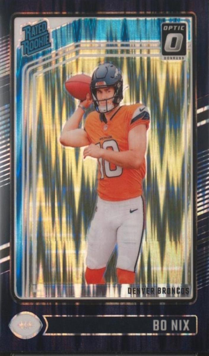 Bo Nix 2024 Donruss Optic Football Purple Shock #209 Value