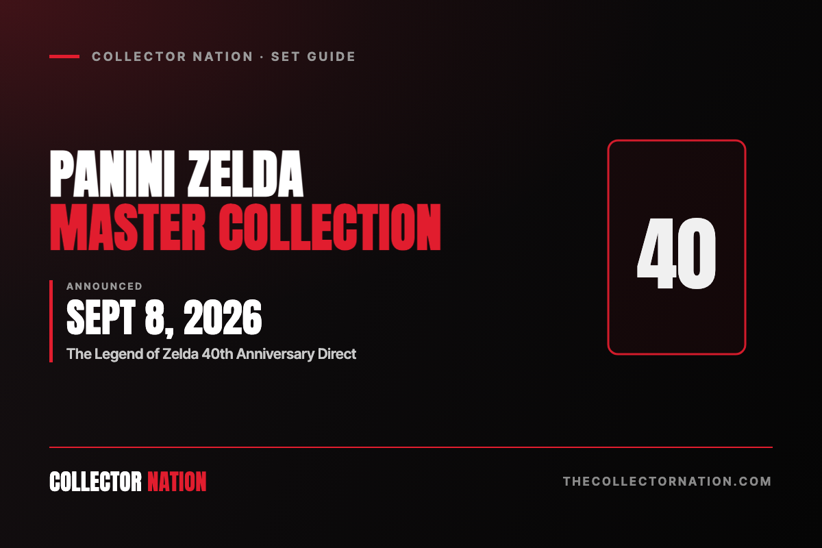 Collector Nation guide to Panini’s Legend of Zelda Master Collection trading cards, announced for the franchise’s 40th anniversary.
