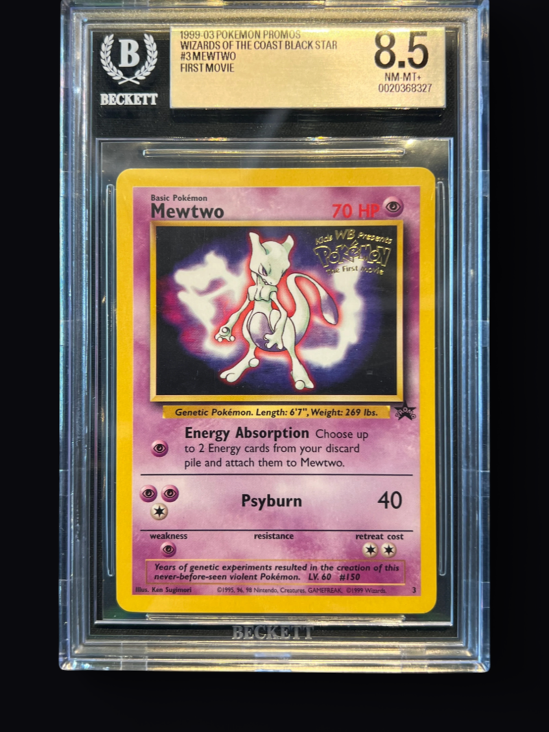 1999 Pokemon Mewtwo Promo Card Warner Bros First Movie #150 BGS 8.5 Beckett
