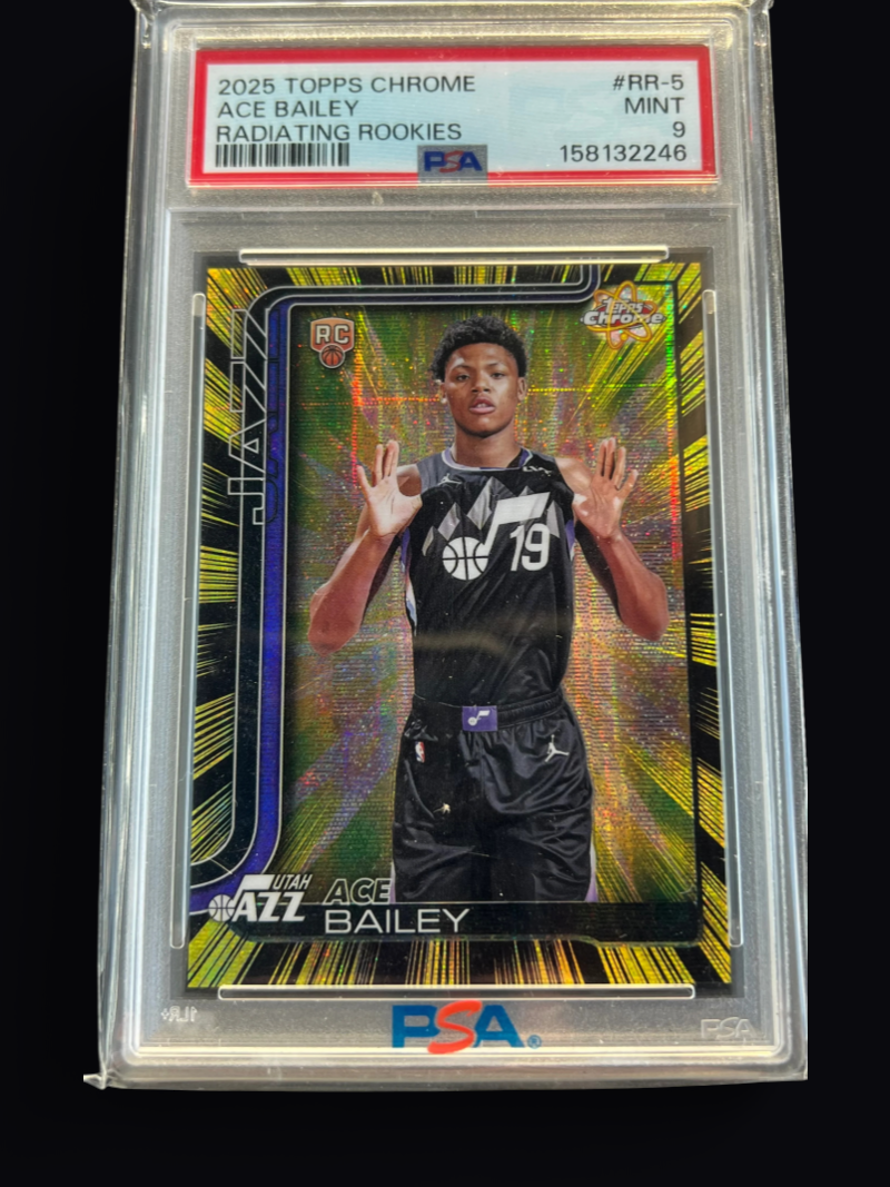 2025-26 Topps Chrome - Radiating Rookies - Ace Bailey Utah Jazz #RR-5 (RC) PSA 9