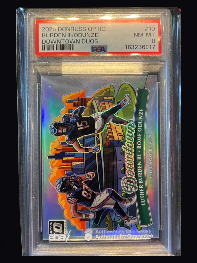 2025 Donruss Optic Luther Burden III Rome Odunze Downtown Duos RC #10 PSA 8