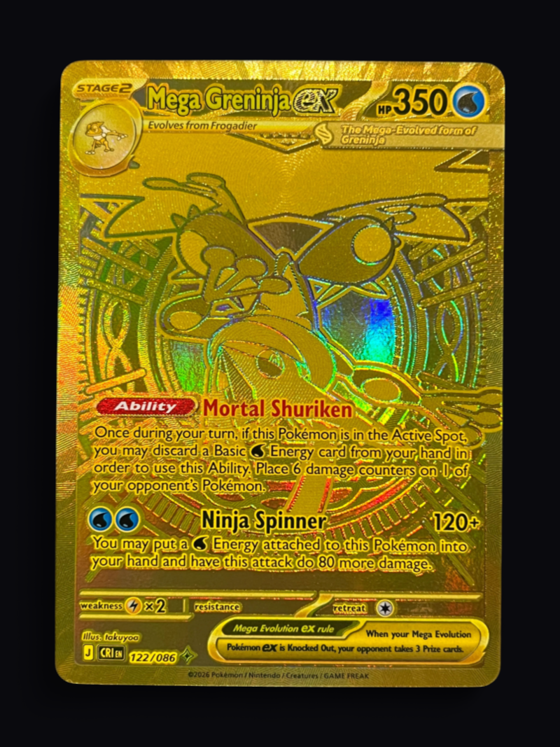 Mega Greninja ex - 122/086 - ME04: Chaos Rising (CRI) NM Pokemon