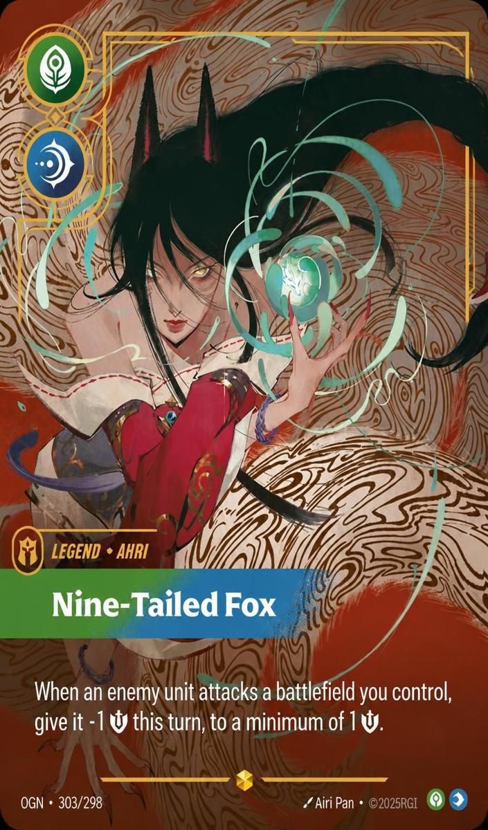 2025 Riftbound Origins Ahri - Nine-Tailed Fox Signature #303