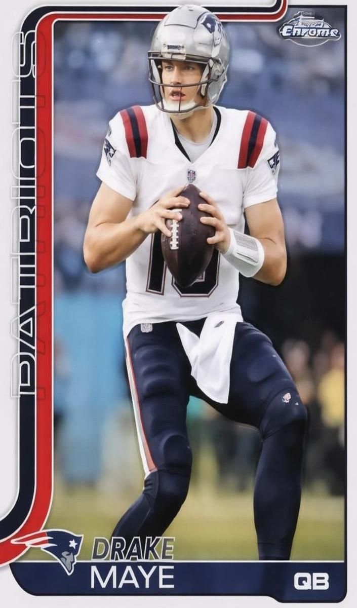 2025 Topps Chrome Football Drake Maye Refractor #207 /499