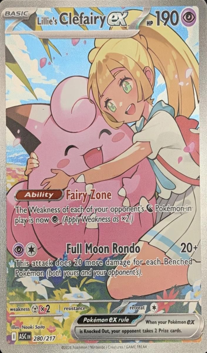 2026 Pokemon Mega Evolution Ascended Heroes Lillie's Clefairy EX #280