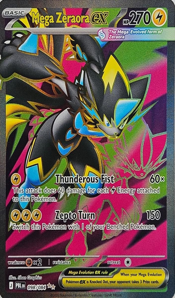 2026 Pokemon Mega Evolution Pitch Black Mega Zeraora EX #114