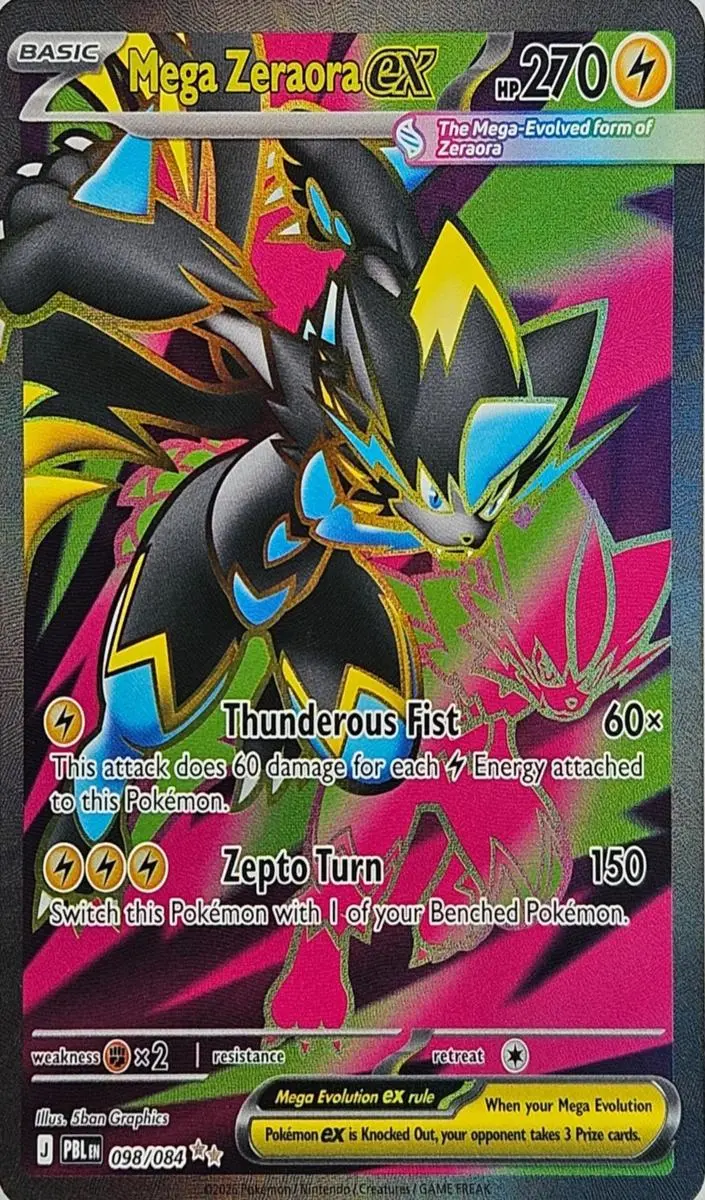 2026 Pokemon Mega Evolution Pitch Black Mega Zeraora EX #114