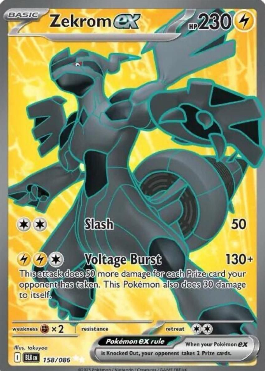 2025 Pokemon Scarlet & Violet Black Bolt Zekrom EX #158