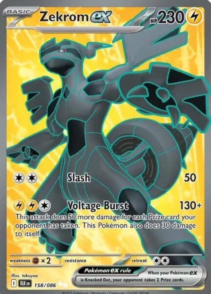 2025 Pokemon Scarlet & Violet Black Bolt Zekrom EX #158