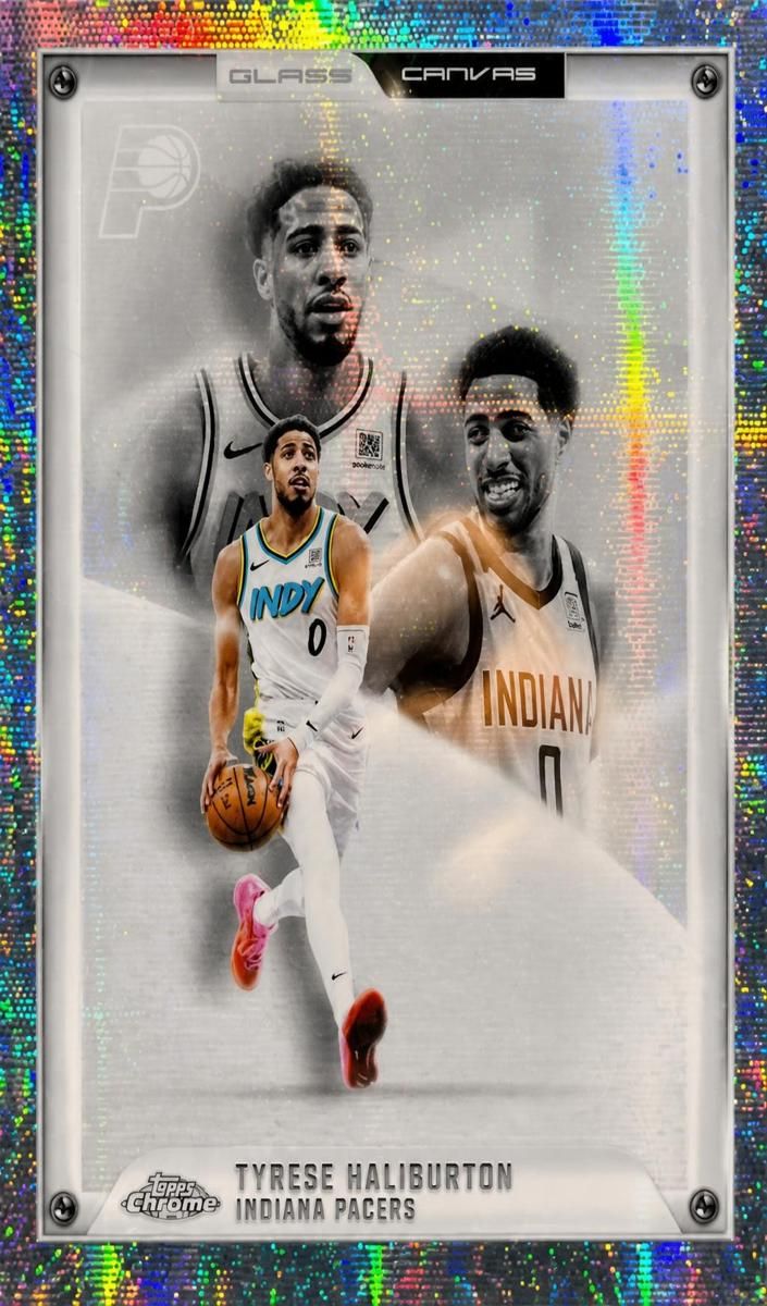 2025 Topps Chrome Update Basketball Glass Canvas Tyrese Haliburton #GC-3