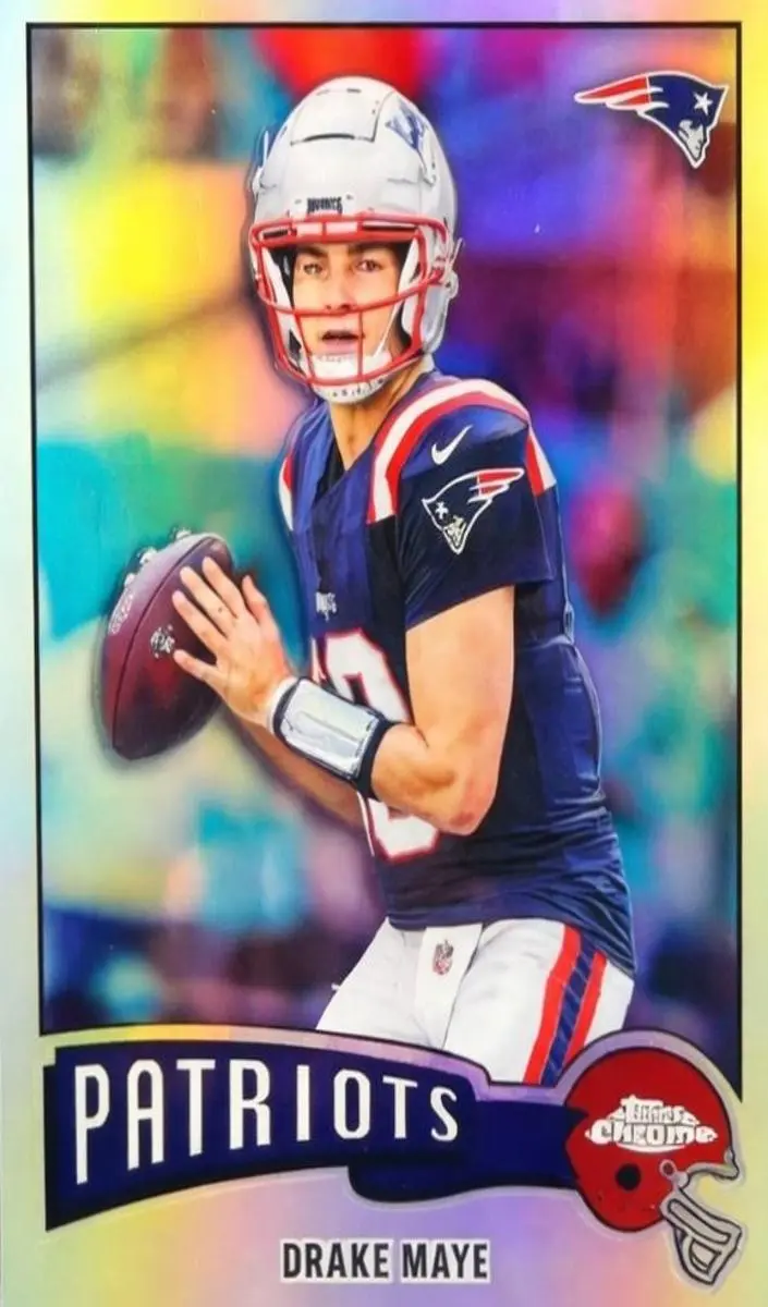 2025 Topps Chrome Football Drake Maye Refractor #1975-23