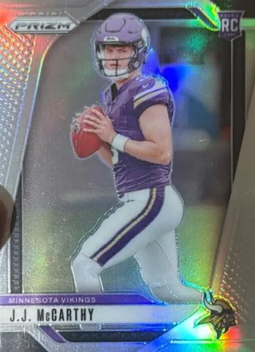 2024 Panini Prizm Football Rookie Auto Prizms Silver J.J. McCarthy Silver #400