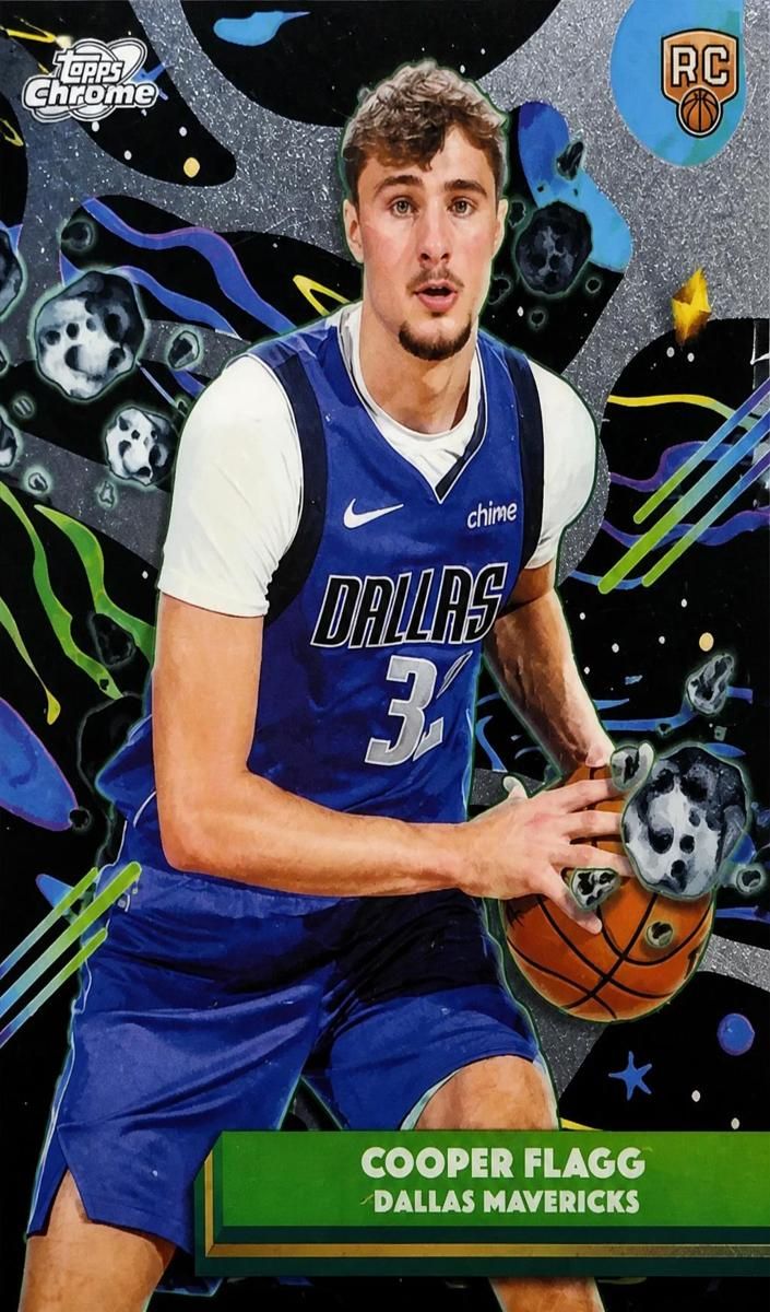 2025 Topps Cosmic Chrome Basketball Cooper Flagg Aqua Equinox Refractor #12