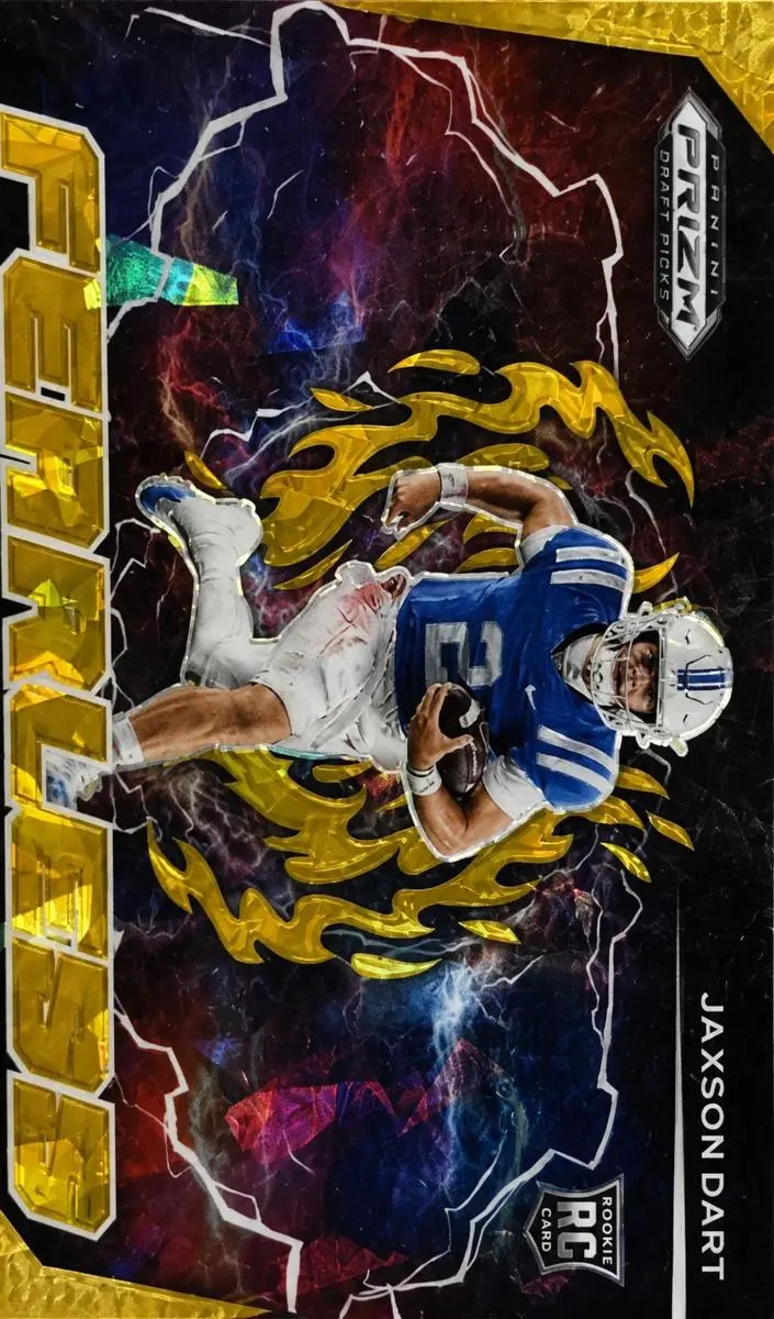 2025 Panini Prizm Draft Picks Football Jaxson Dart Gold Ice #F-JDT PSA 10