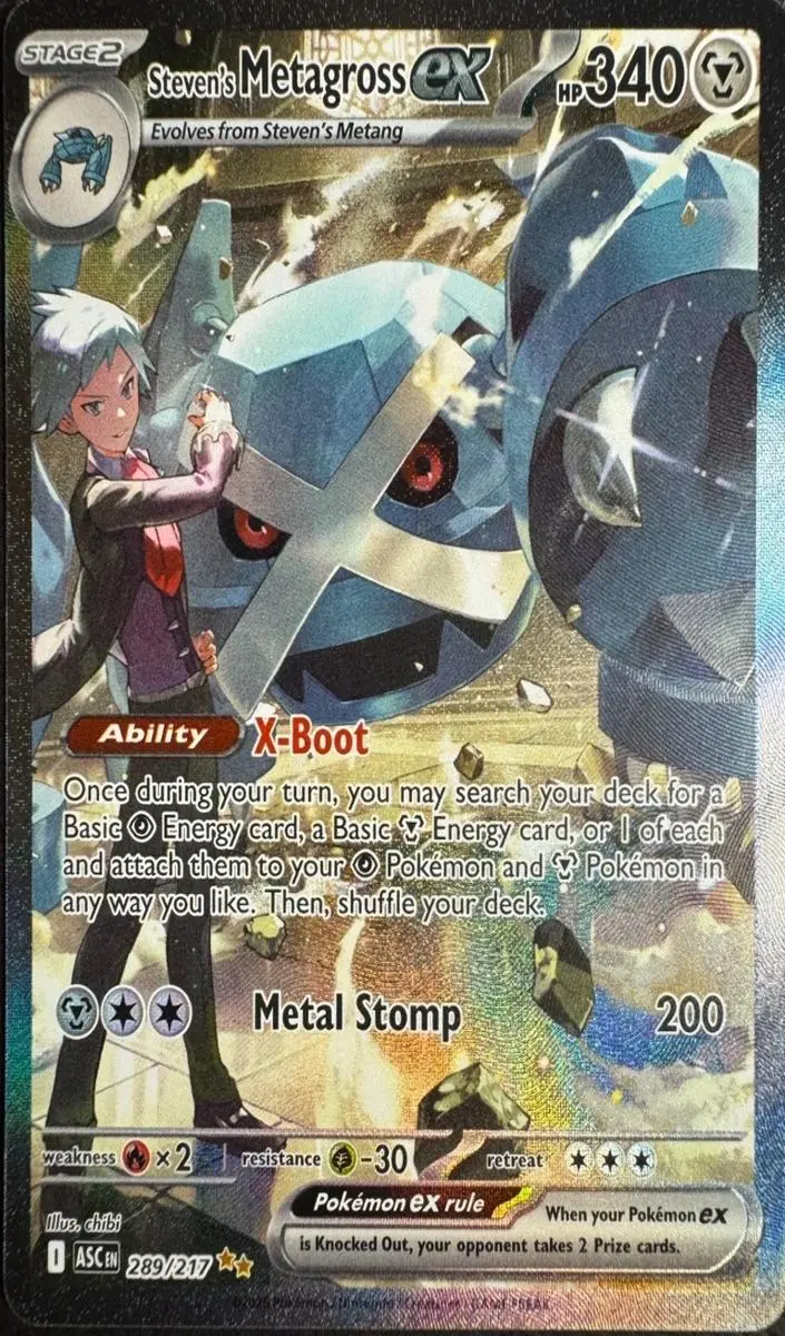 2026 Pokemon Mega Evolution Ascended Heroes Steven's Metagross EX #289
