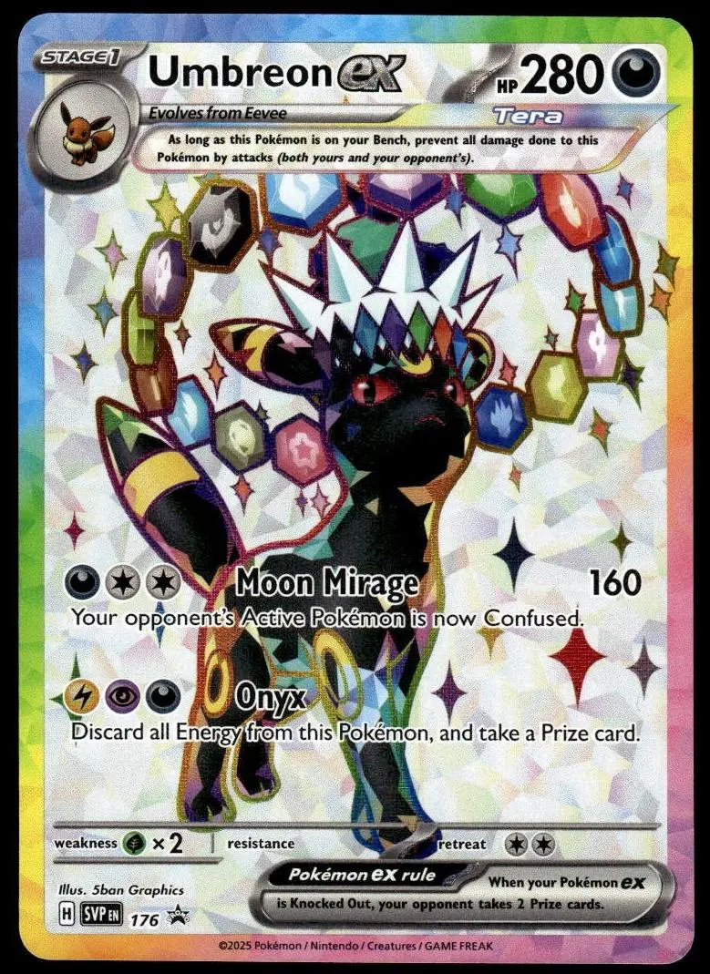 2025 Pokemon Scarlet & Violet Black Star Promos Umbreon EX #176