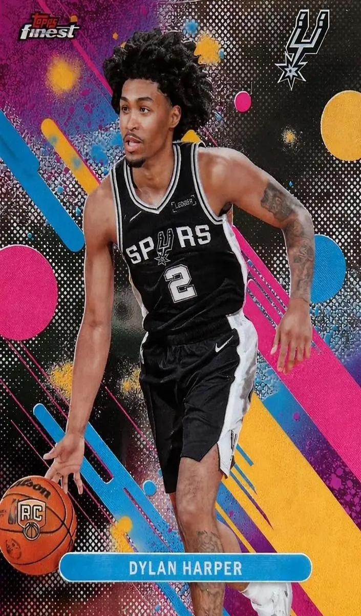 2025 Topps Finest Basketball Dylan Harper Blue Geometric Refractor #2