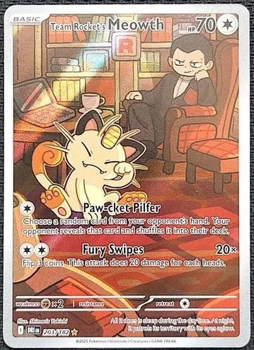 2025 Pokemon Scarlet & Violet Destined Rivals Meowth #203