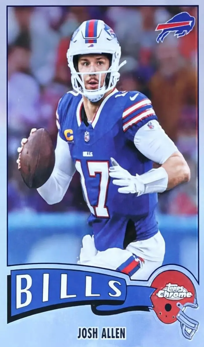 2025 Topps Chrome Football Josh Allen Refractor #1975-4