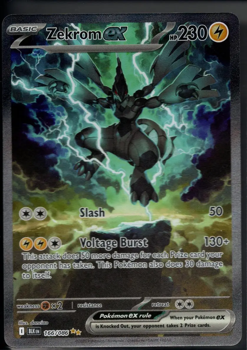 2025 Pokemon Scarlet & Violet Black Bolt Zekrom EX #166