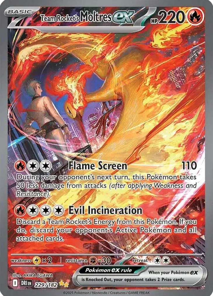 2025 Pokemon Scarlet & Violet Destined Rivals Team Rocket's Moltres EX #229