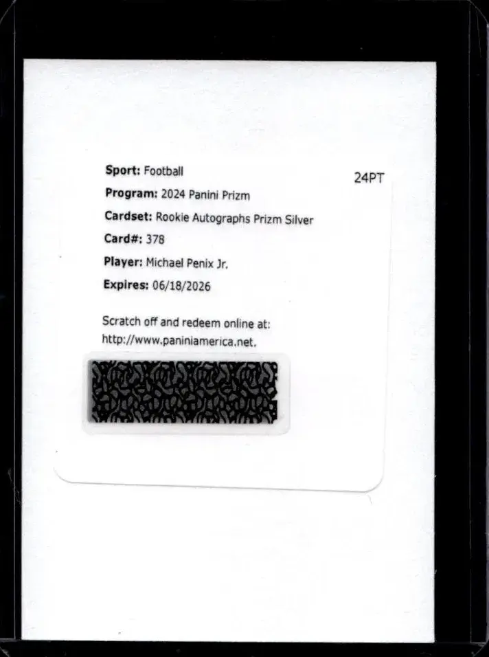 2024 Panini Prizm Football Rookie Auto Prizms Silver Michael Penix Jr. Silver #378