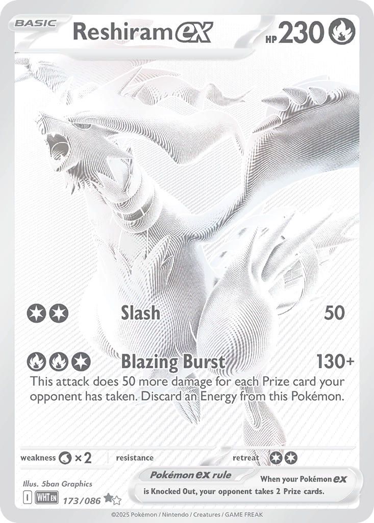 2025 Pokemon Scarlet & Violet White Flare Reshiram EX #173