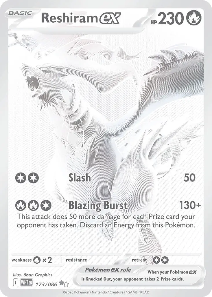 2025 Pokemon Scarlet & Violet White Flare Reshiram EX #173
