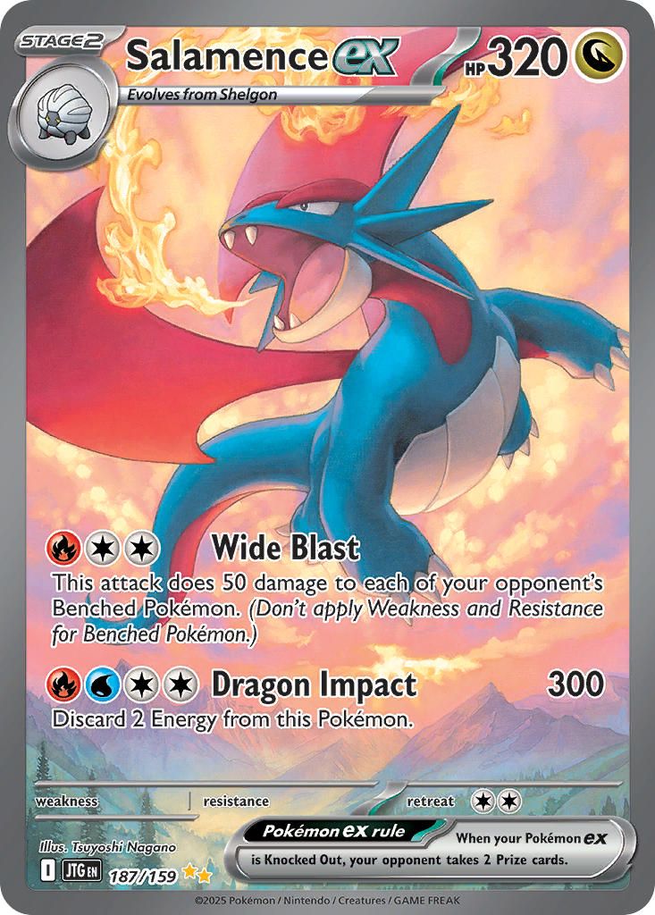 2025 Pokemon Scarlet & Violet Journey Together Salamence EX #187