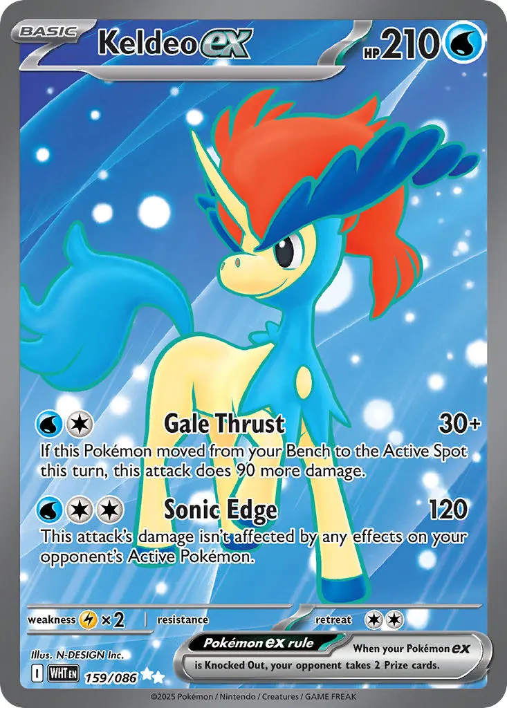 2025 Pokemon Scarlet & Violet White Flare Keldeo EX #159