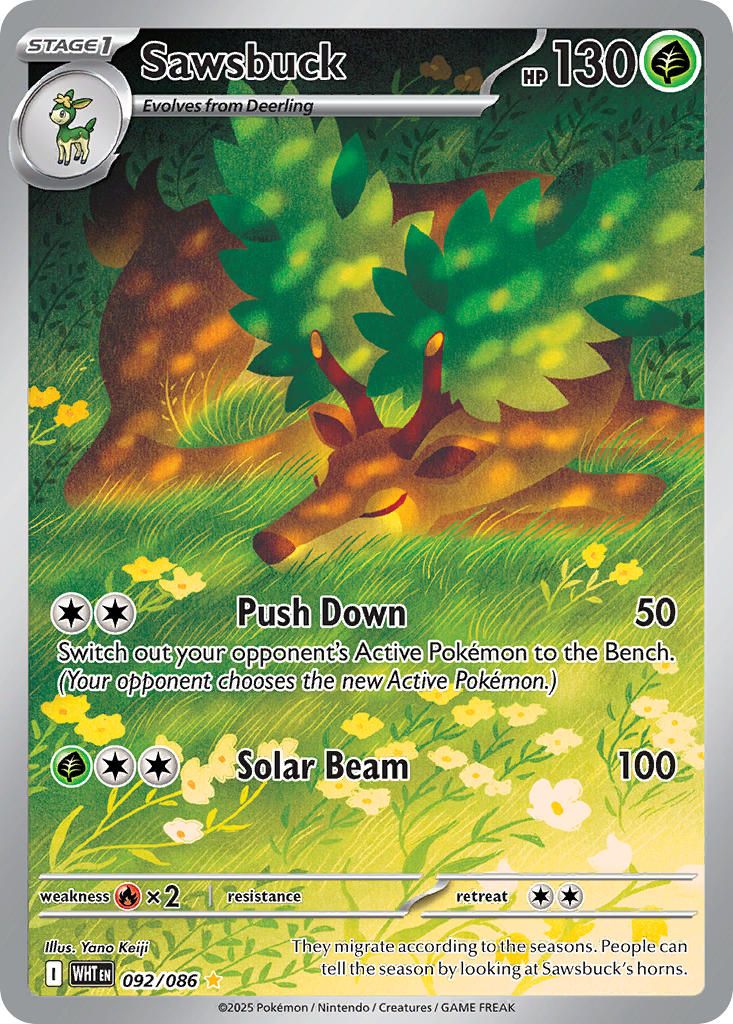 2025 Pokemon Scarlet & Violet White Flare Sawsbuck #92