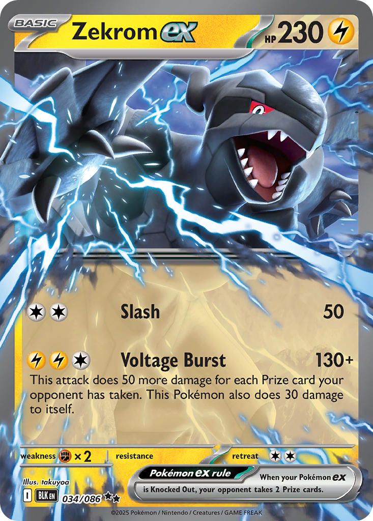 2025 Pokemon Scarlet & Violet Black Bolt Zekrom EX #34