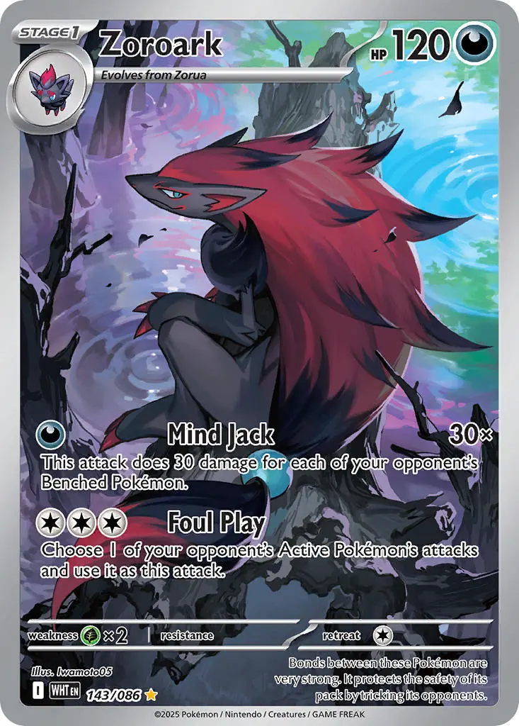 2025 Pokemon Scarlet & Violet White Flare Zoroark #143