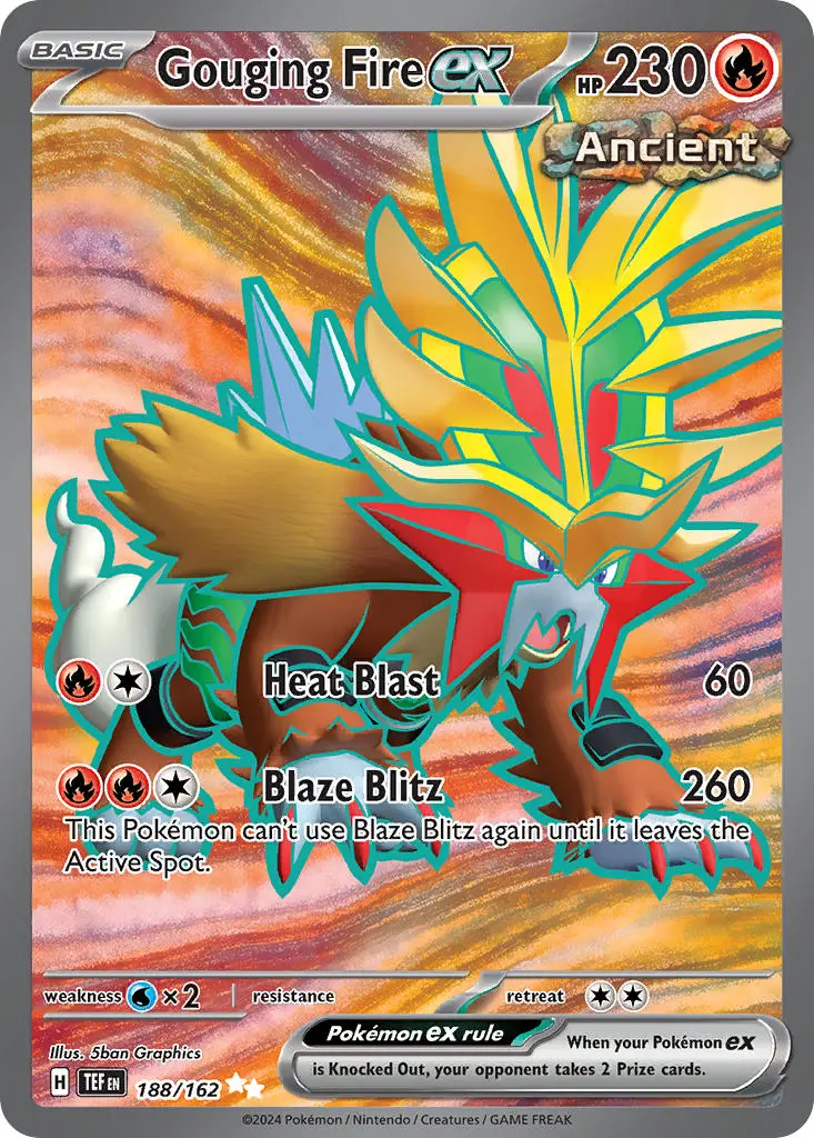 2024 Pokemon Scarlet & Violet Temporal Forces Gouging Fire EX #204