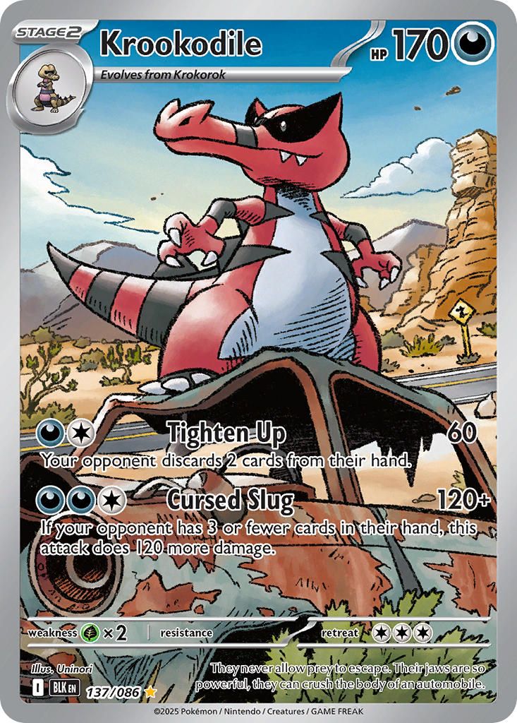 2025 Pokemon Scarlet & Violet Black Bolt Krookodile #137
