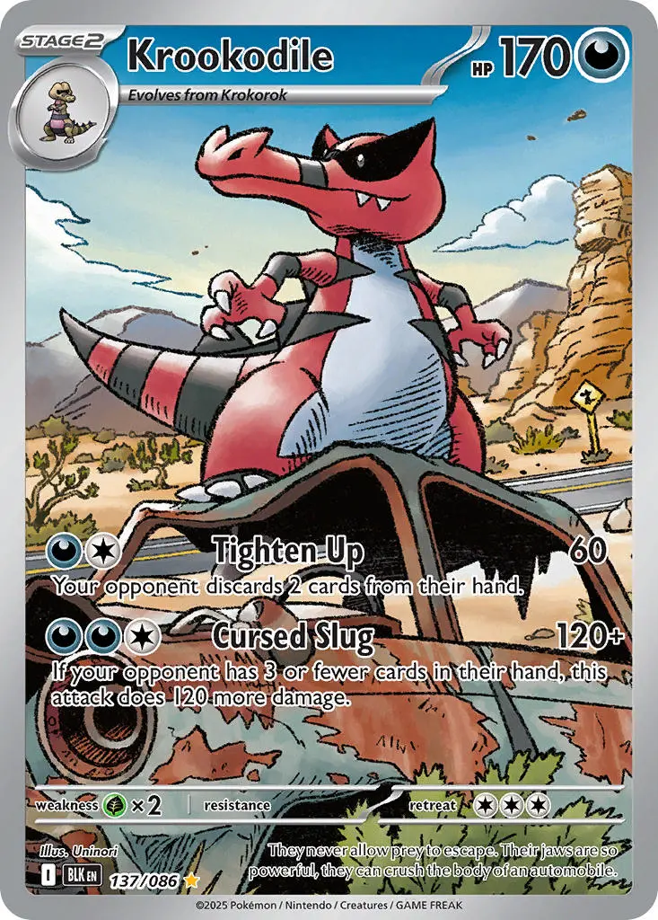 2025 Pokemon Scarlet & Violet Black Bolt Krookodile #137