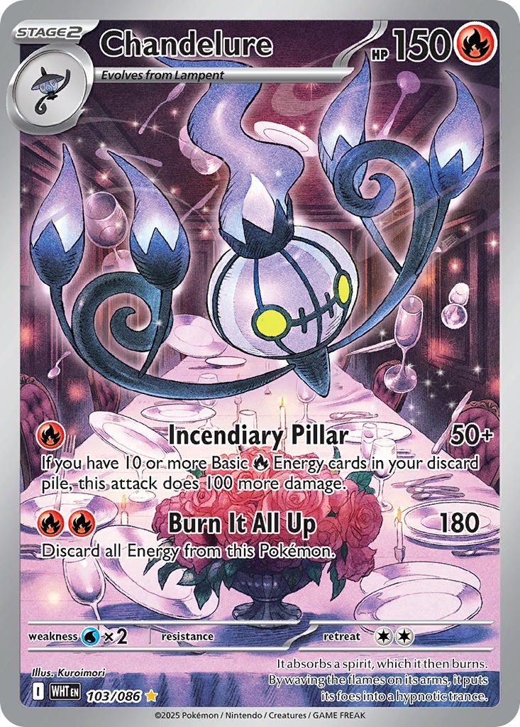 2025 Pokemon Scarlet & Violet White Flare Chandelure #103