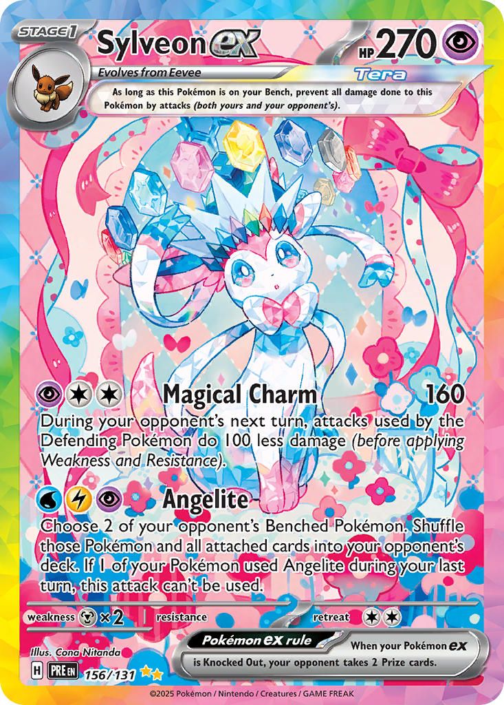 2025 Pokemon Scarlet & Violet Prismatic Evolutions Sylveon EX #156