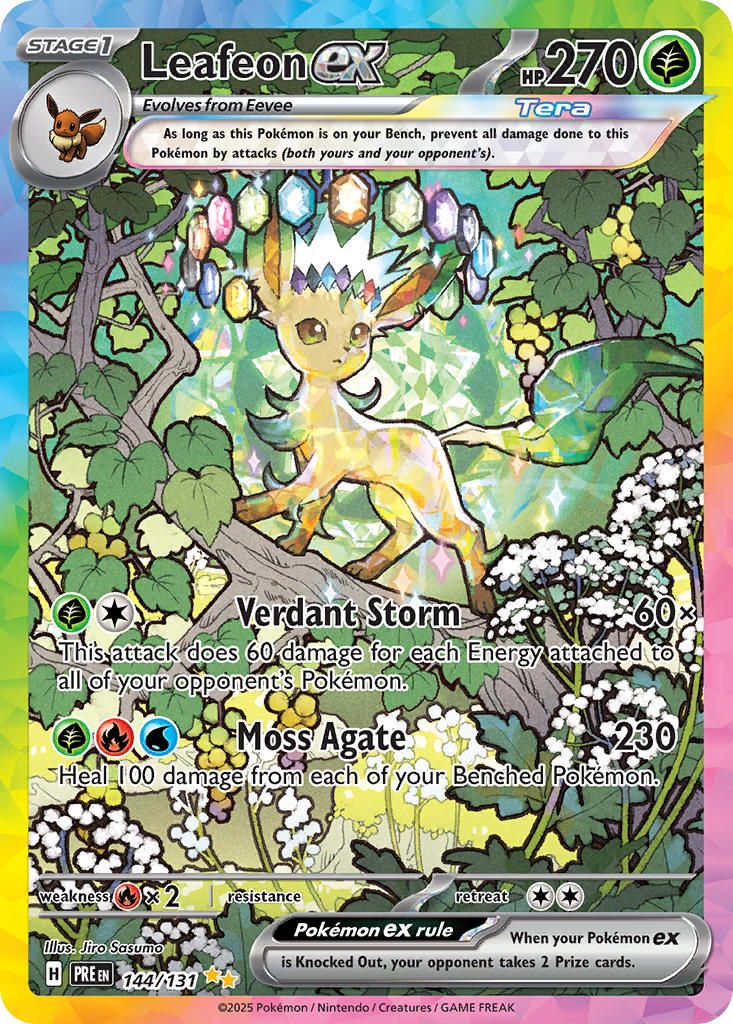 2025 Pokemon Scarlet & Violet Prismatic Evolutions Leafeon EX #144