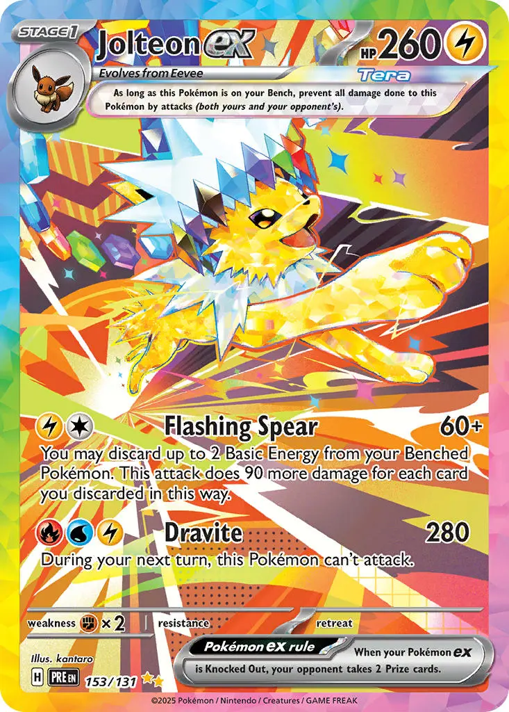 2025 Pokemon Scarlet & Violet Prismatic Evolutions Jolteon EX #153