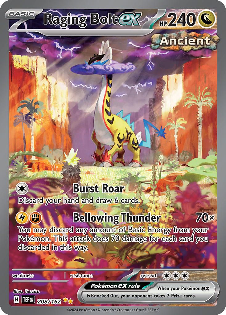2024 Pokemon Scarlet & Violet Temporal Forces Raging Bolt EX #208