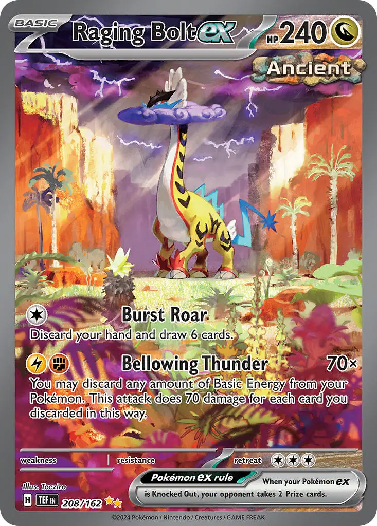 2024 Pokemon Scarlet & Violet Temporal Forces Raging Bolt EX #208