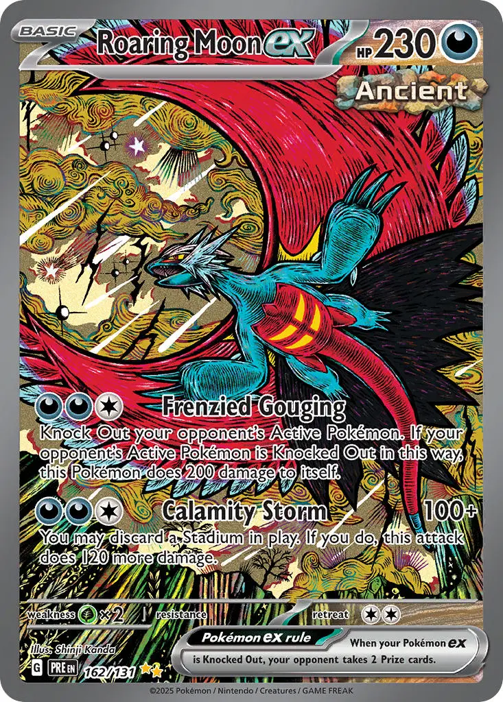 2025 Pokemon Scarlet & Violet Prismatic Evolutions Roaring Moon EX #162