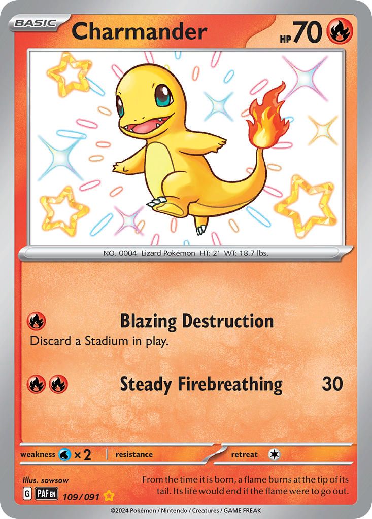 2024 Pokemon Scarlet & Violet Paldean Fates Charmander #109