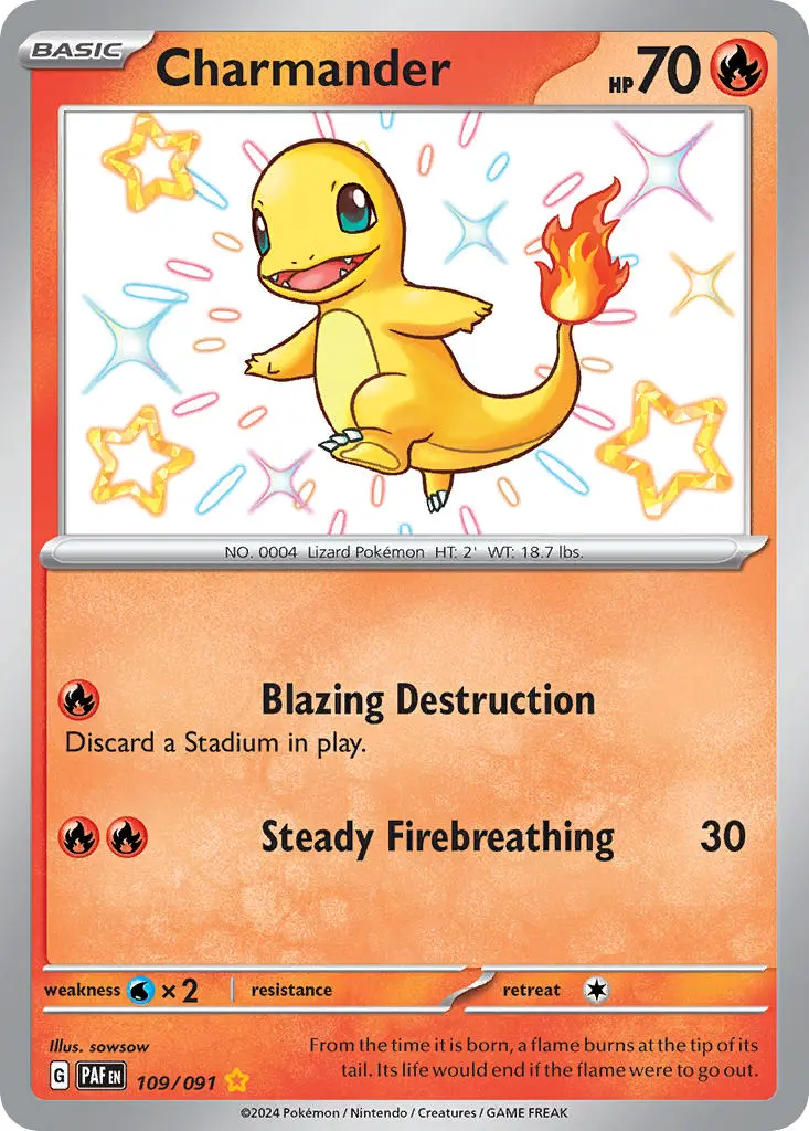 2024 Pokemon Scarlet & Violet Paldean Fates Charmander #109