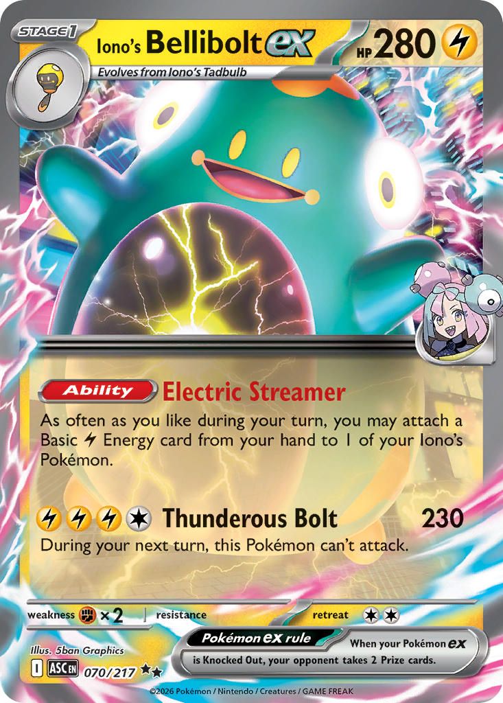 2026 Pokemon Mega Evolution Ascended Heroes Iono's Bellibolt EX #279