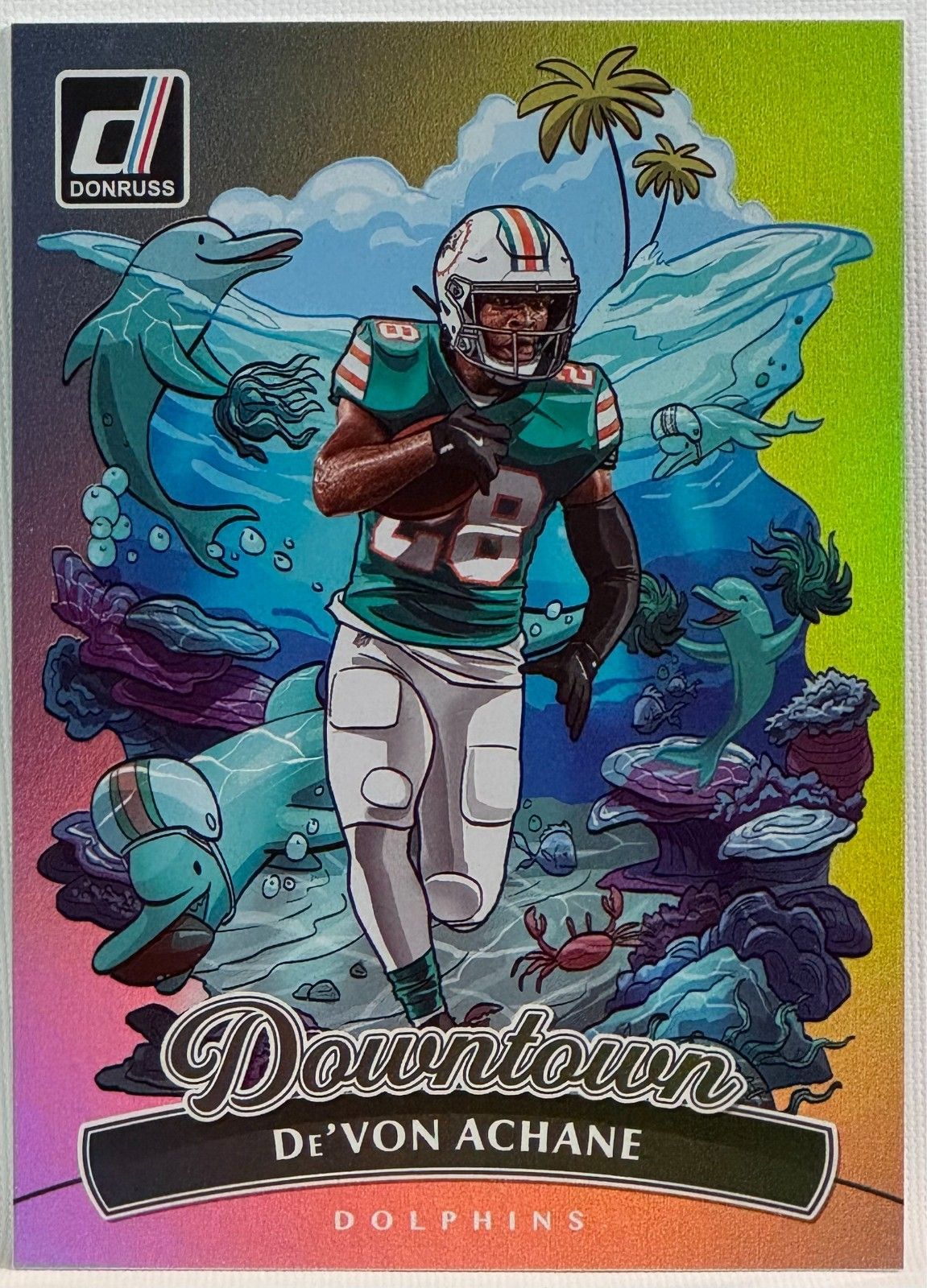 2025 Panini Donruss Football De'Von Achane Downtown #10