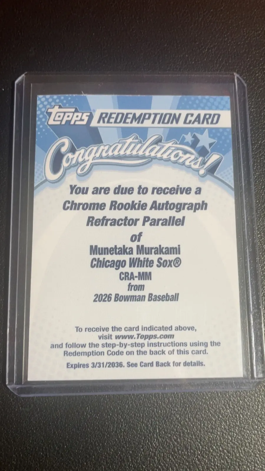 2026 Bowman Chrome Rookie Autograph Munetaka Murakami Refractor #CRA-MM