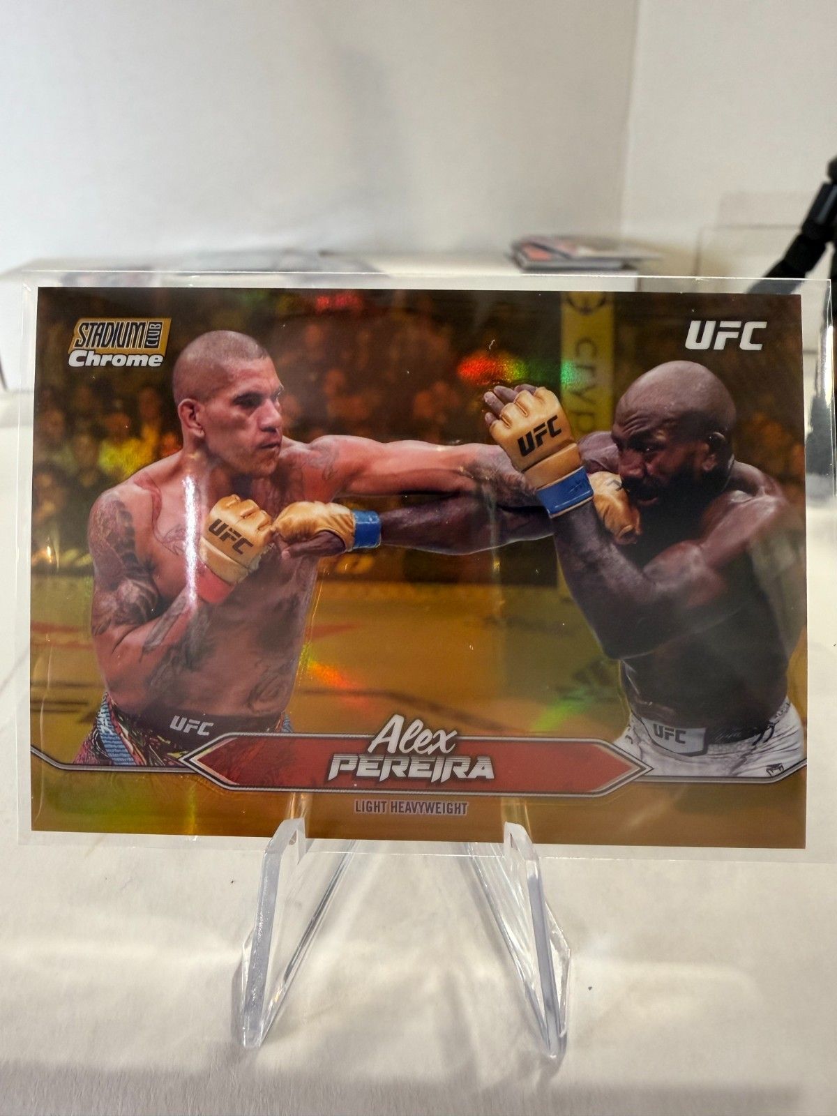 2025 Topps Stadium Club UFC Chrome Alex Pereira Gold #TV-18