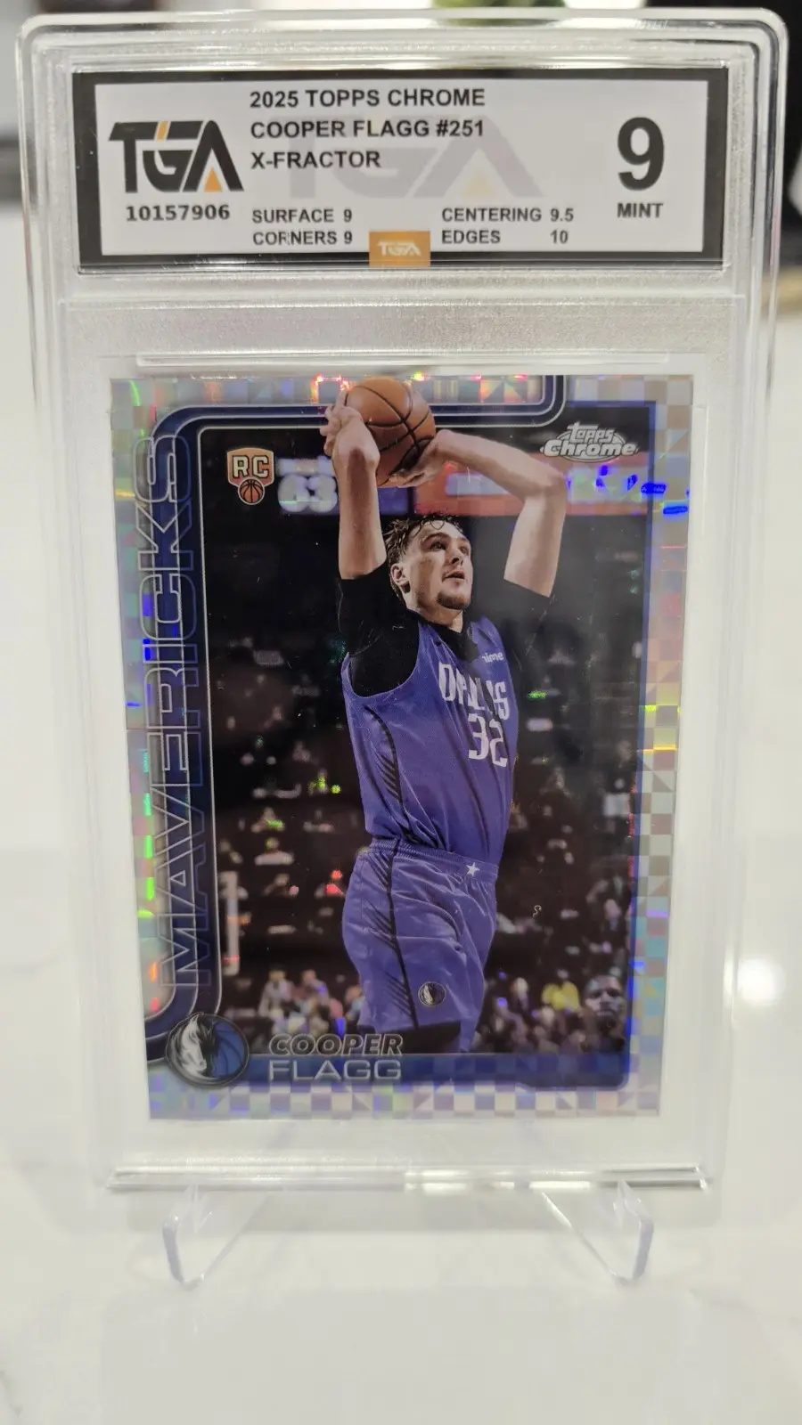 2025 Topps Chrome Basketball Refractor Cooper Flagg X-Fractor #251